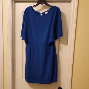 Halston Heritage Azure Cape Sleeve Dress